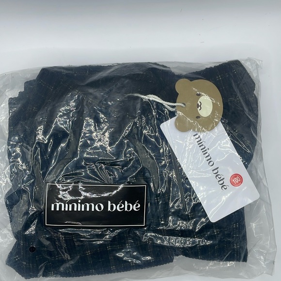 NEW WITH TAGS Mevi Plaid Trousers (Black) Minimo Bebe - Picture 5 of 5